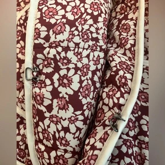 Floral Print Cropped Quilted Jacket Cardigan Open Front Padded Lightweig… - Picture 4 of 4